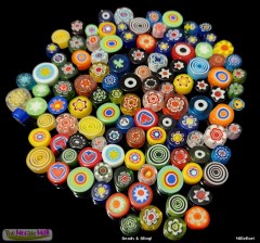 Glass beads Millefiore Pebbles for mosaics